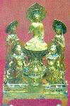Bronze figurine of Buddha and disciples, Sui
