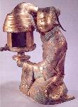 Bronze sublimation tool or lamp in the shape of a girl, Han