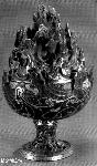 Bronze incense burner in shape of a fabulous mountain, Han
